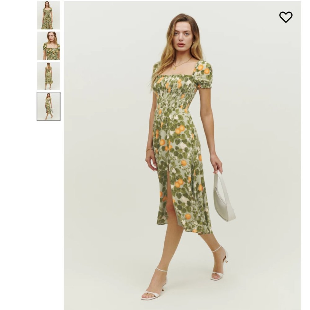 Reformation Inka Dress in Orange Grove - Picture 1 of 14